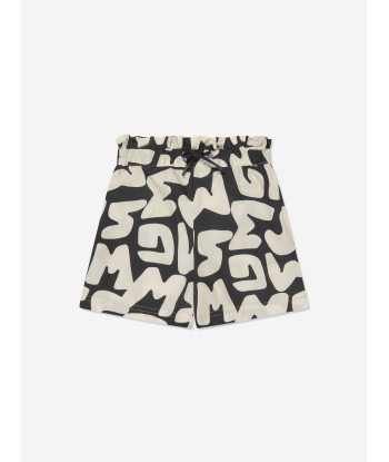 MSGM Girls Logo Print Shorts in Black français