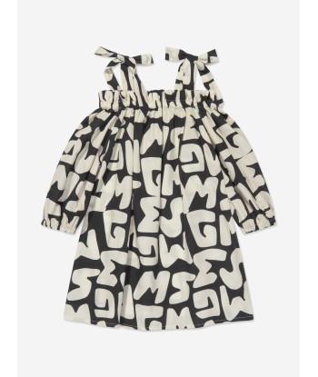 MSGM Girls Cold Shoulder Mini Dress In Black du meilleur 