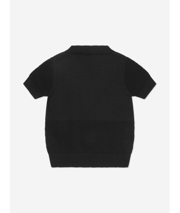 MSGM Girls Cropped Logo T-Shirt in Black Dans la société mordern