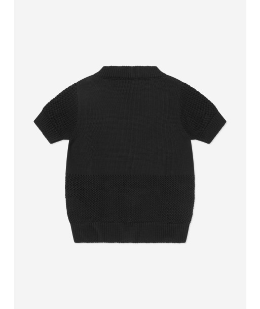 MSGM Girls Cropped Logo T-Shirt in Black Dans la société mordern