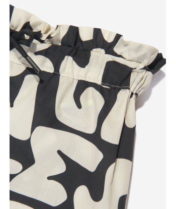 MSGM Girls Logo Print Shorts in Black français