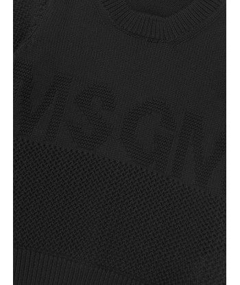 MSGM Girls Cropped Logo T-Shirt in Black Dans la société mordern