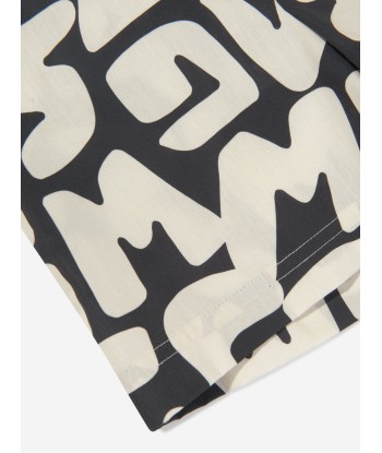 MSGM Girls Logo Print Shorts in Black français