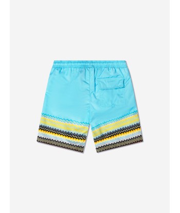 Missoni Boys Zig Zag Swim Shorts in Blue prix pour 