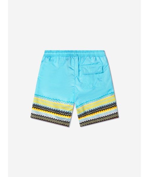 Missoni Boys Zig Zag Swim Shorts in Blue prix pour 