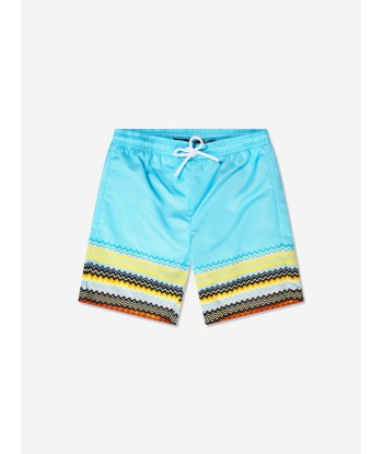 Missoni Boys Zig Zag Swim Shorts in Blue prix pour 