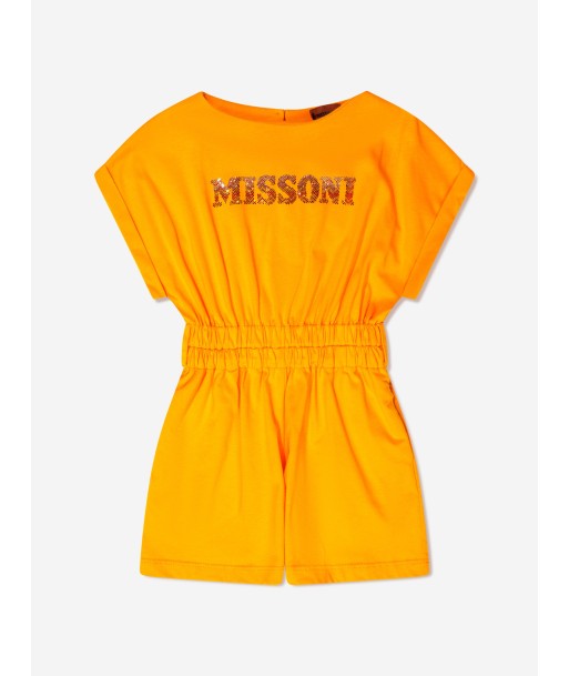 Missoni Girls Jersey Logo Playsuit in Mustard chez Cornerstreet bien 