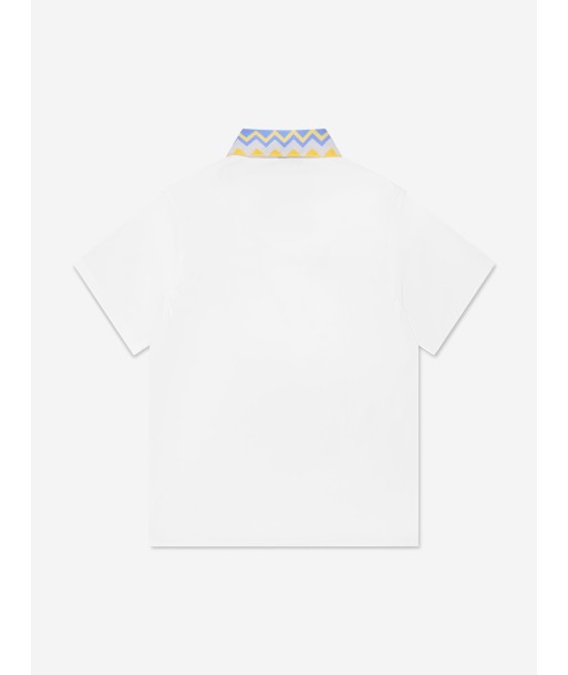 Missoni Boys Short Sleeve Logo Shirt in White en stock