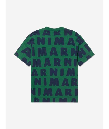 MARNI Boys All Over Logo Print T-Shirt en ligne des produits 