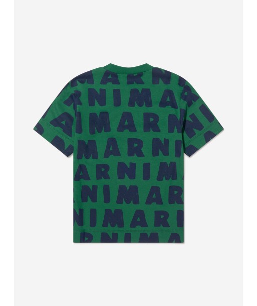 MARNI Boys All Over Logo Print T-Shirt en ligne des produits 