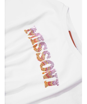 Missoni Girls Cropped Logo T-Shirt in White vente chaude votre 