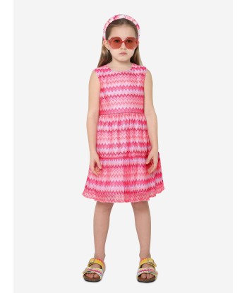 Missoni Girls Zig Zag Knit Dress in Pink prix