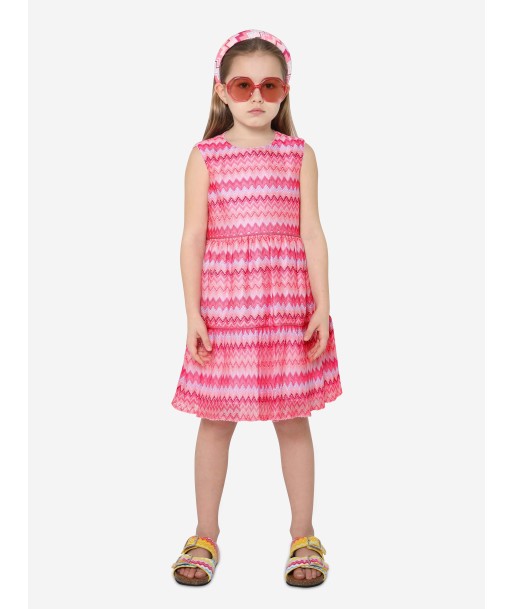 Missoni Girls Zig Zag Knit Dress in Pink prix