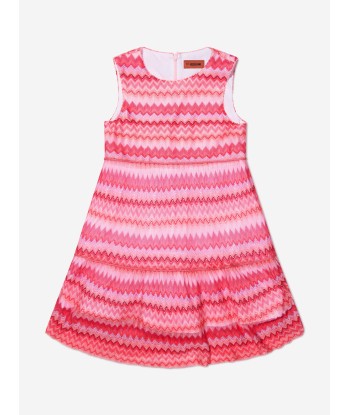 Missoni Girls Zig Zag Knit Dress in Pink prix