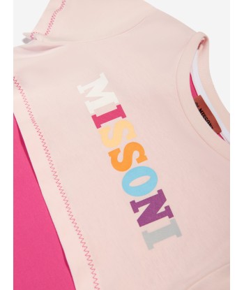 Missoni Girls Logo Jersey Dress in Pink Découvrez la collection