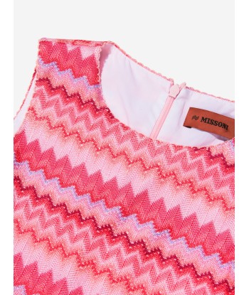 Missoni Girls Zig Zag Knit Dress in Pink prix