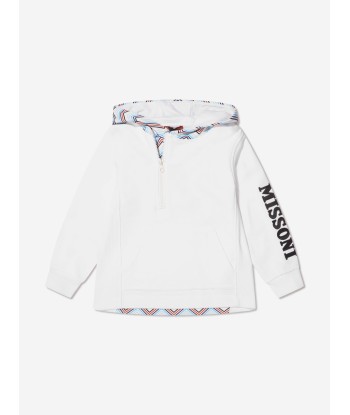 Missoni Boys Logo Hoodie in White pas chere