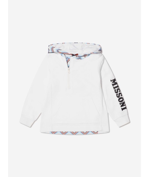 Missoni Boys Logo Hoodie in White pas chere