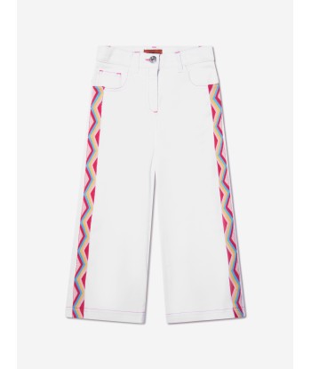 Missoni Girls Zig Zag Wide Leg Trousers in White l'achat 