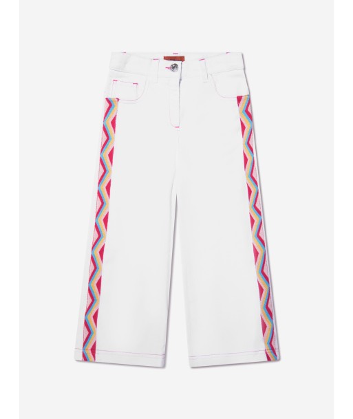 Missoni Girls Zig Zag Wide Leg Trousers in White l'achat 