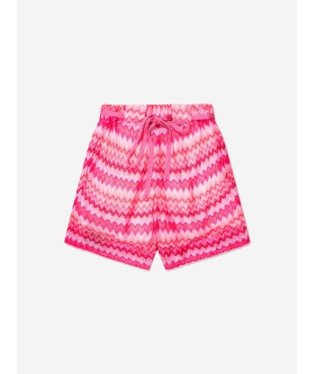 Missoni Girls Zig Zag Knit Shorts in Pink est présent 