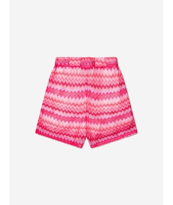 Missoni Girls Zig Zag Knit Shorts in Pink est présent 