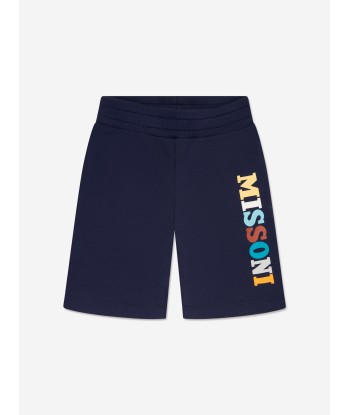 Missoni Boys Logo Jersey Shorts in Blue Paris Déstockage Promo