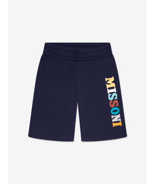 Missoni Boys Logo Jersey Shorts in Blue Paris Déstockage Promo