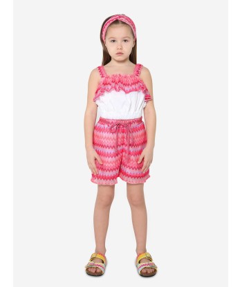 Missoni Girls Zig Zag Knit Shorts in Pink est présent 