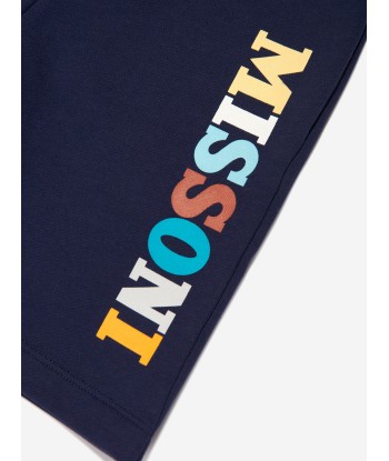 Missoni Boys Logo Jersey Shorts in Blue Paris Déstockage Promo