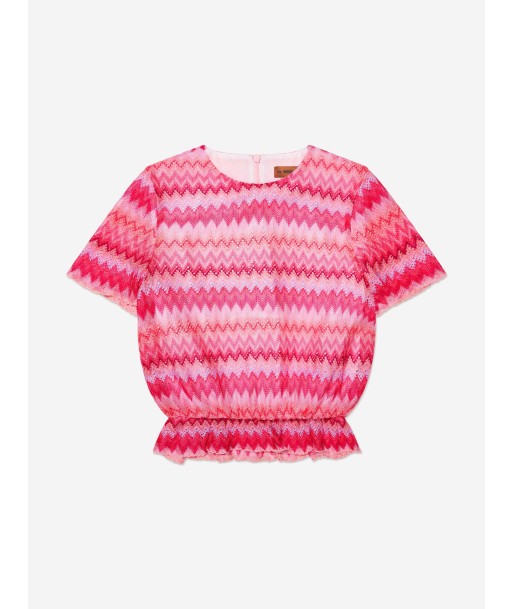 Missoni Girls Zig Zag Top in Pink livraison et retour toujours gratuits