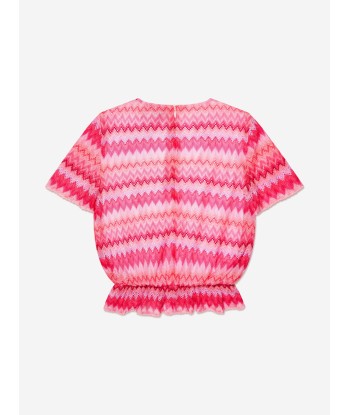 Missoni Girls Zig Zag Top in Pink livraison et retour toujours gratuits