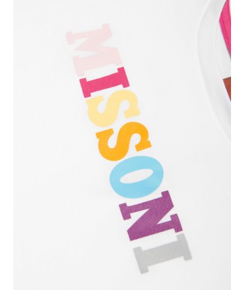 Missoni Girls Logo T-Shirt Top in White JUSQU'A -70%! 