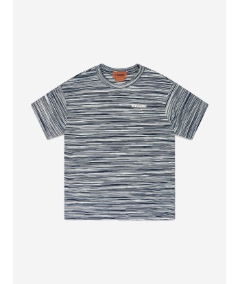 Missoni Boys Striped T-Shirt in Blue Dans la société mordern