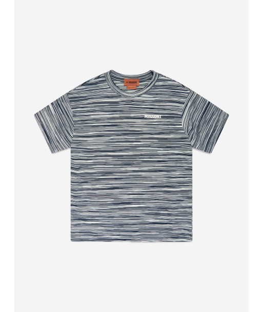 Missoni Boys Striped T-Shirt in Blue Dans la société mordern