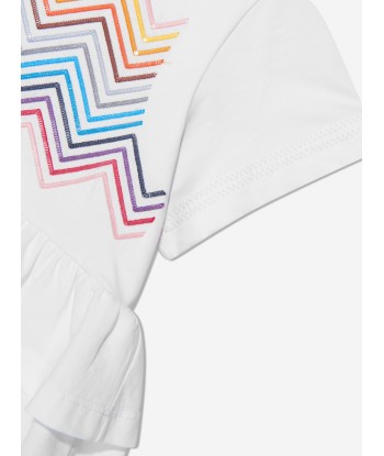 Missoni Girls Zig Zag Ruffle Top in White prix pour 