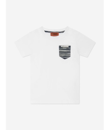 Missoni Boys Logo Pocket T-Shirt in White vente chaude votre 