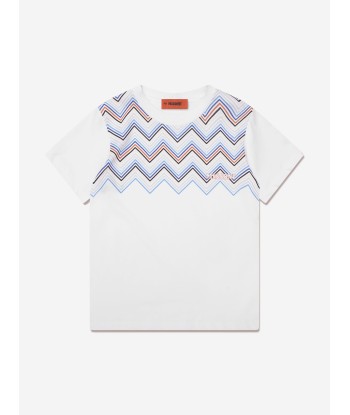 Missoni Boys Zig Zag T-Shirt in White paiement sécurisé