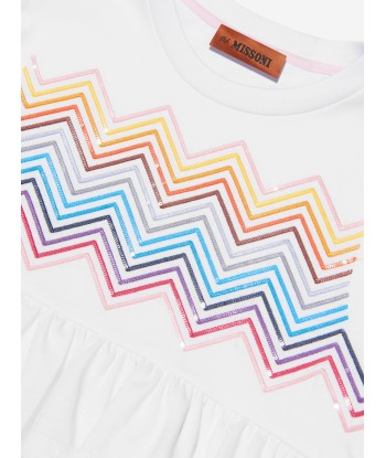 Missoni Girls Zig Zag Ruffle Top in White prix pour 