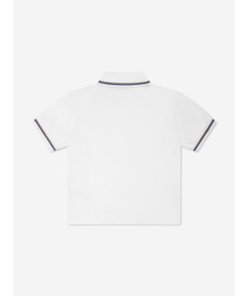 Missoni Boys Logo Knit Polo Top in White livraison gratuite