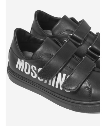 Moschino Kids Leather Maxi Logo Trainers pas cher chine