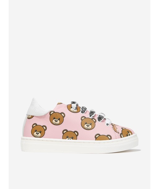 Moschino Girls Leather Lace Up Teddy Bear Trainers shop