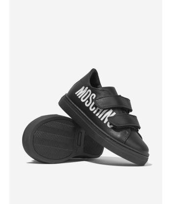 Moschino Kids Leather Maxi Logo Trainers pas cher chine