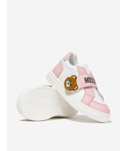 Moschino Girls Leather Teddy Patch Velcro Strap Trainers Faites des économies