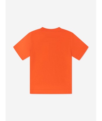 MARNI Kids Logo Print T-Shirt in Orange Les magasins à Paris et en Île-de-France