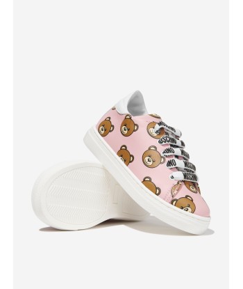 Moschino Girls Leather Lace Up Teddy Bear Trainers shop