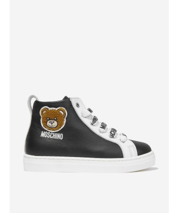 Moschino Kids Leather Teddy Patch High Top Trainers En savoir plus