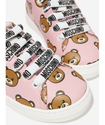 Moschino Girls Leather Lace Up Teddy Bear Trainers shop