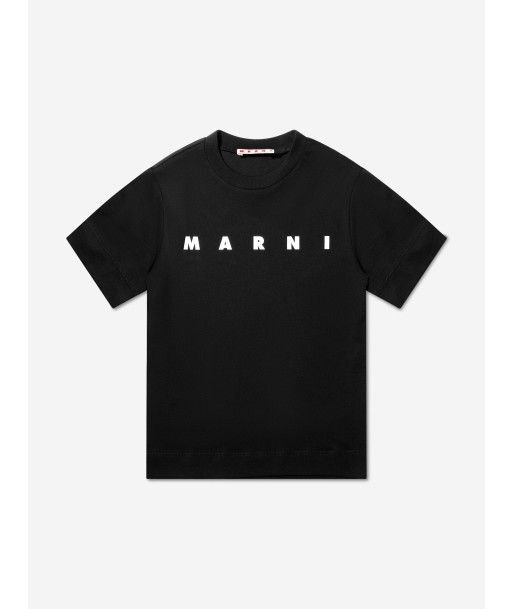 MARNI Kids Logo T-Shirt in Black chez Cornerstreet bien 