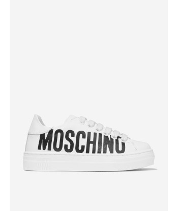 Moschino Kids Leather Maxi Logo Trainers 2023